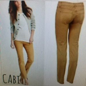 Cabi style #502 gold ruby skinny slim leg jeans